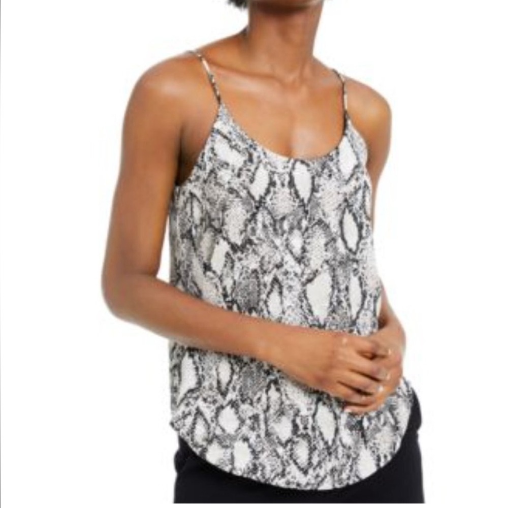 ⚡️270 Bar III Snake Print Sleeveless Cami Tank Top Medium Black White Reptile